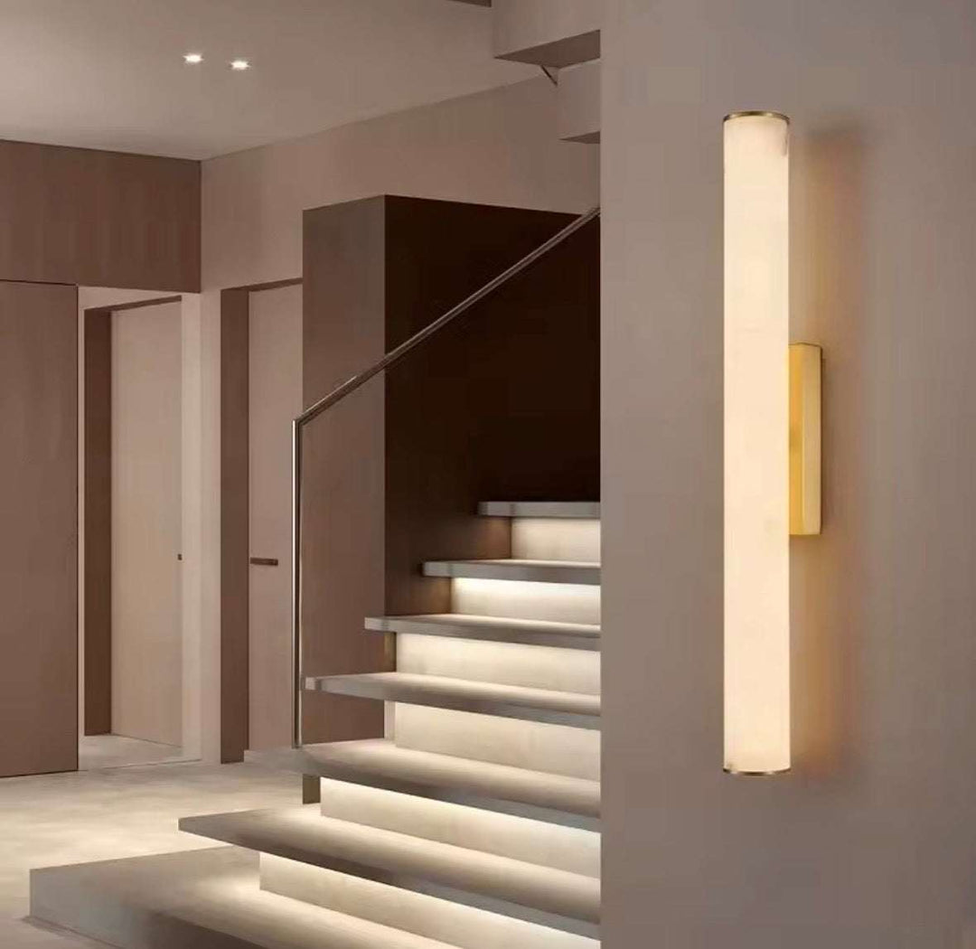 Modern Gold Marble effect Tube Wall Light