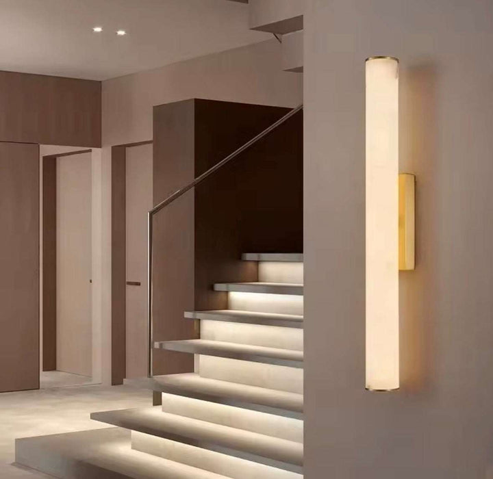 Modern Gold Marble effect Tube Wall Light
