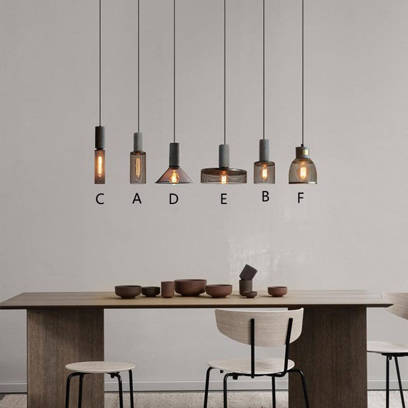 Industrial Concrete and Metal Pendant Light