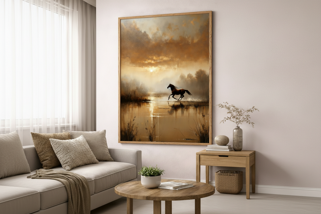 Golden Run Horse Canvas