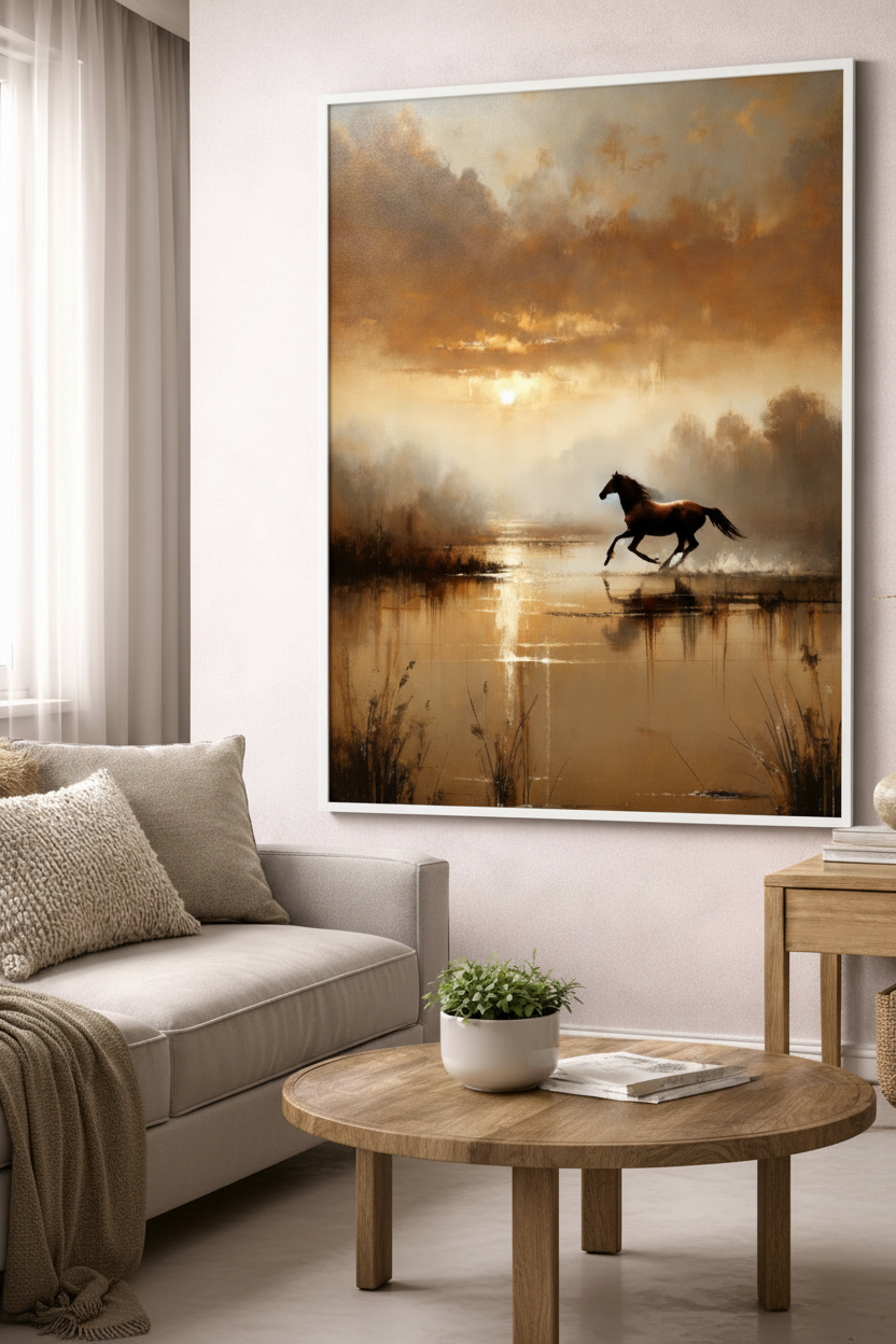 Golden Run Horse Canvas