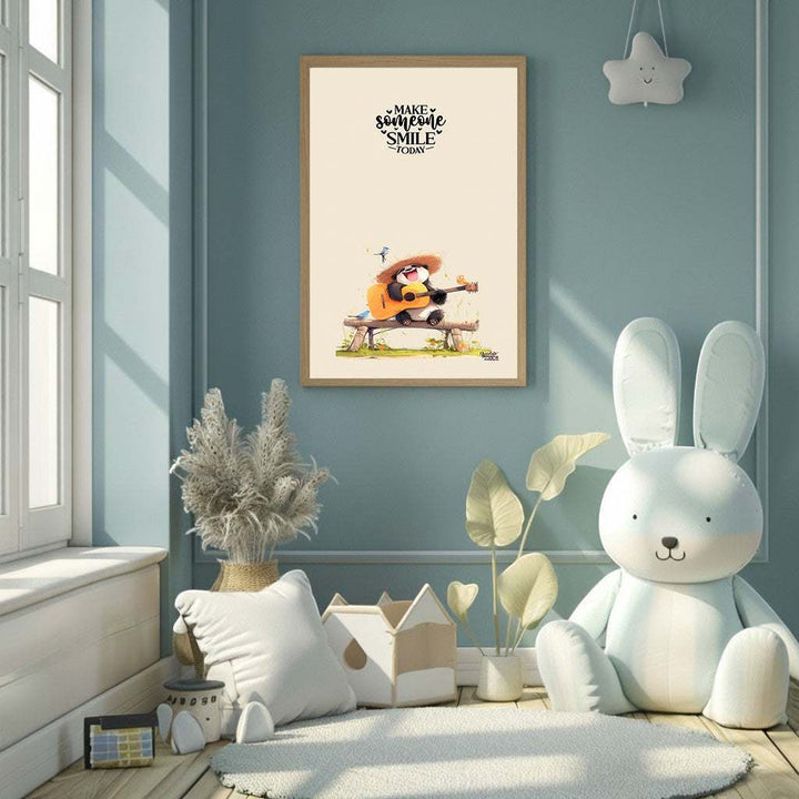 Whimsical Panda Smile Quote Canvas Wall Art