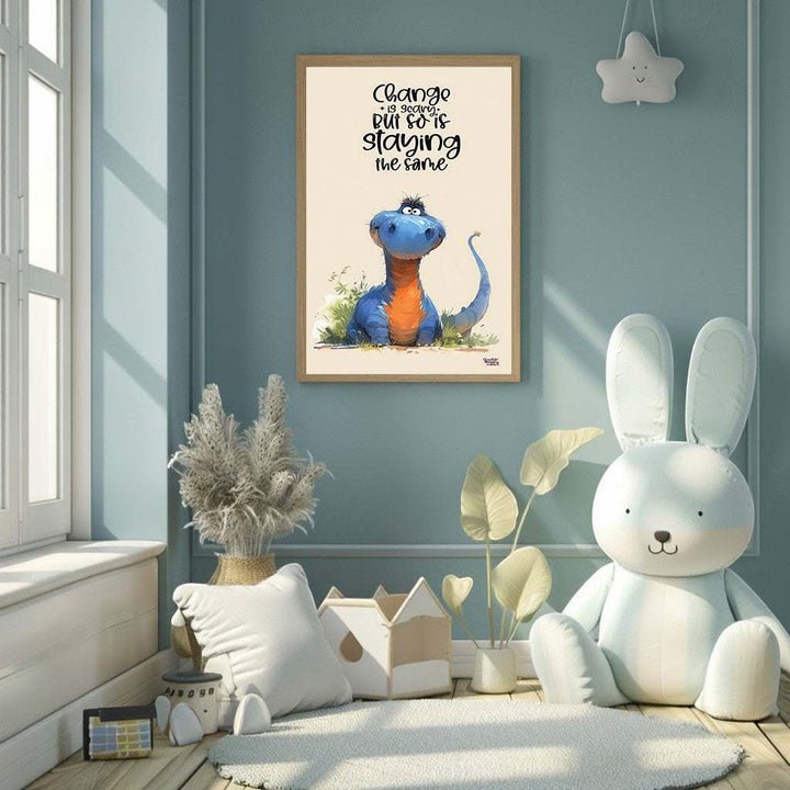 Motivational Dinosaur Quote Canvas Wall Art