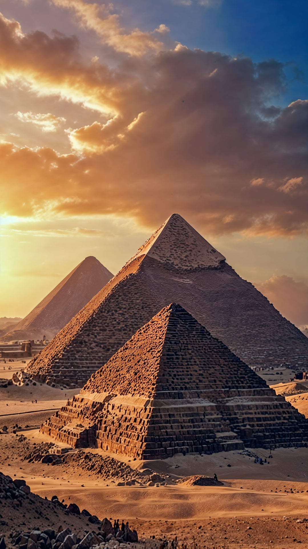 Great Pyramids of Giza Sunset Canvas Wall Art