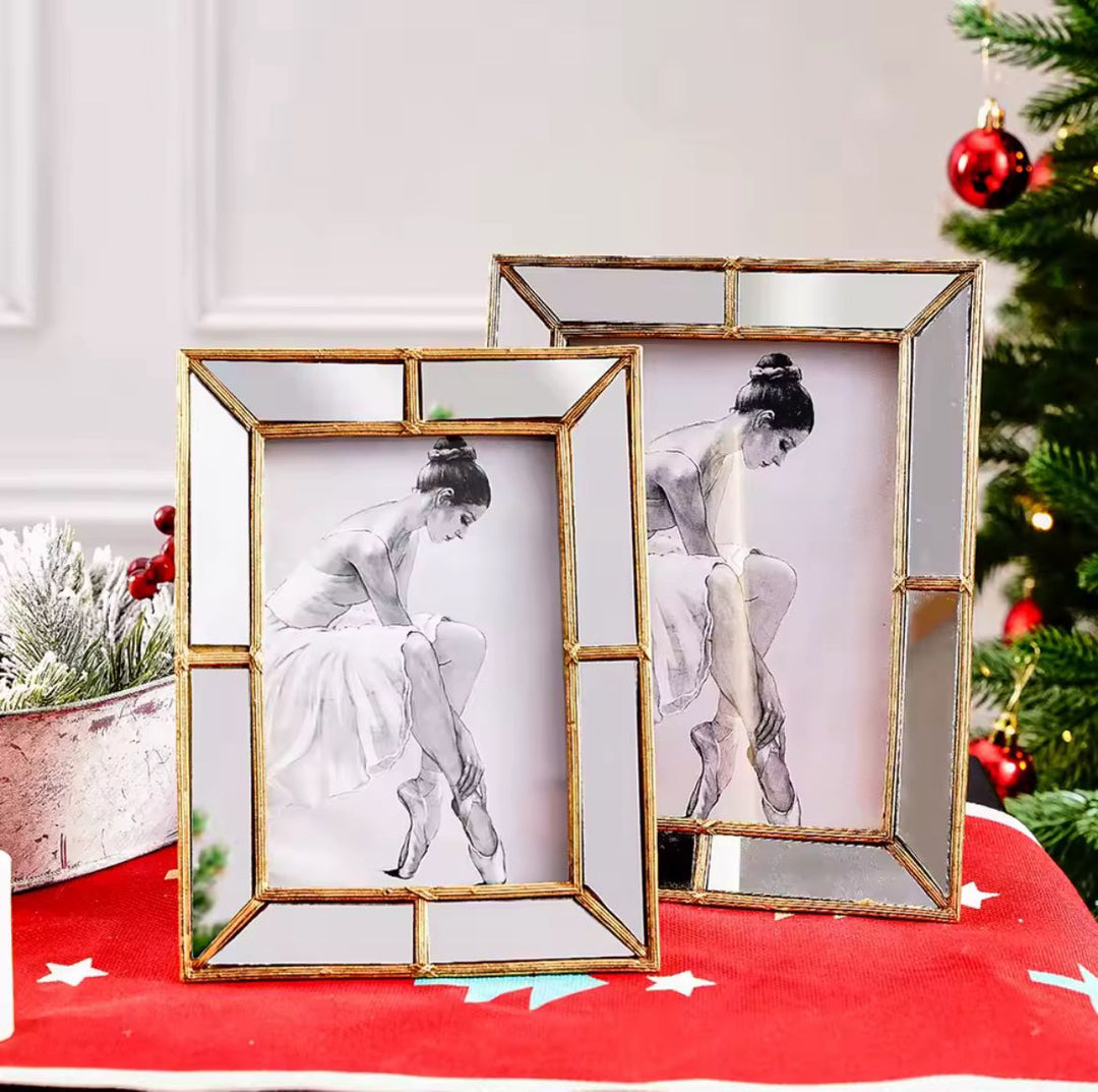 Gold Mirrored Photo Frame set of 2