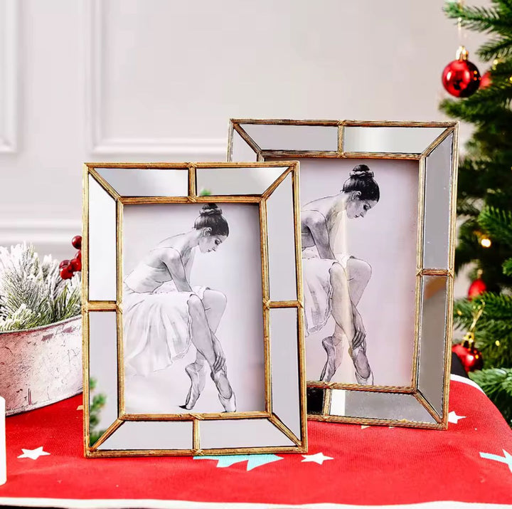 Gold Mirrored Photo Frame set of 2