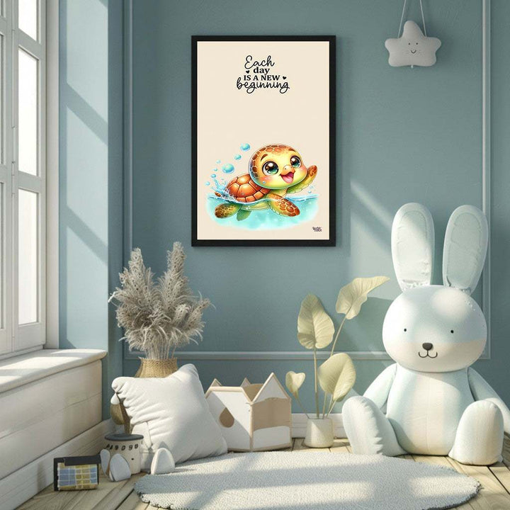 Each Day Is a New Beginning Turtle Canvas