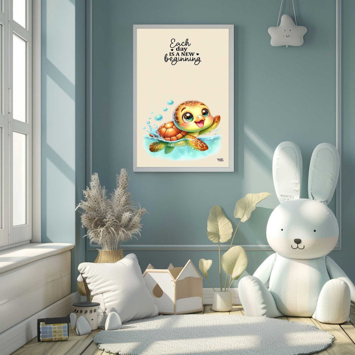 Each Day Is a New Beginning Turtle Canvas