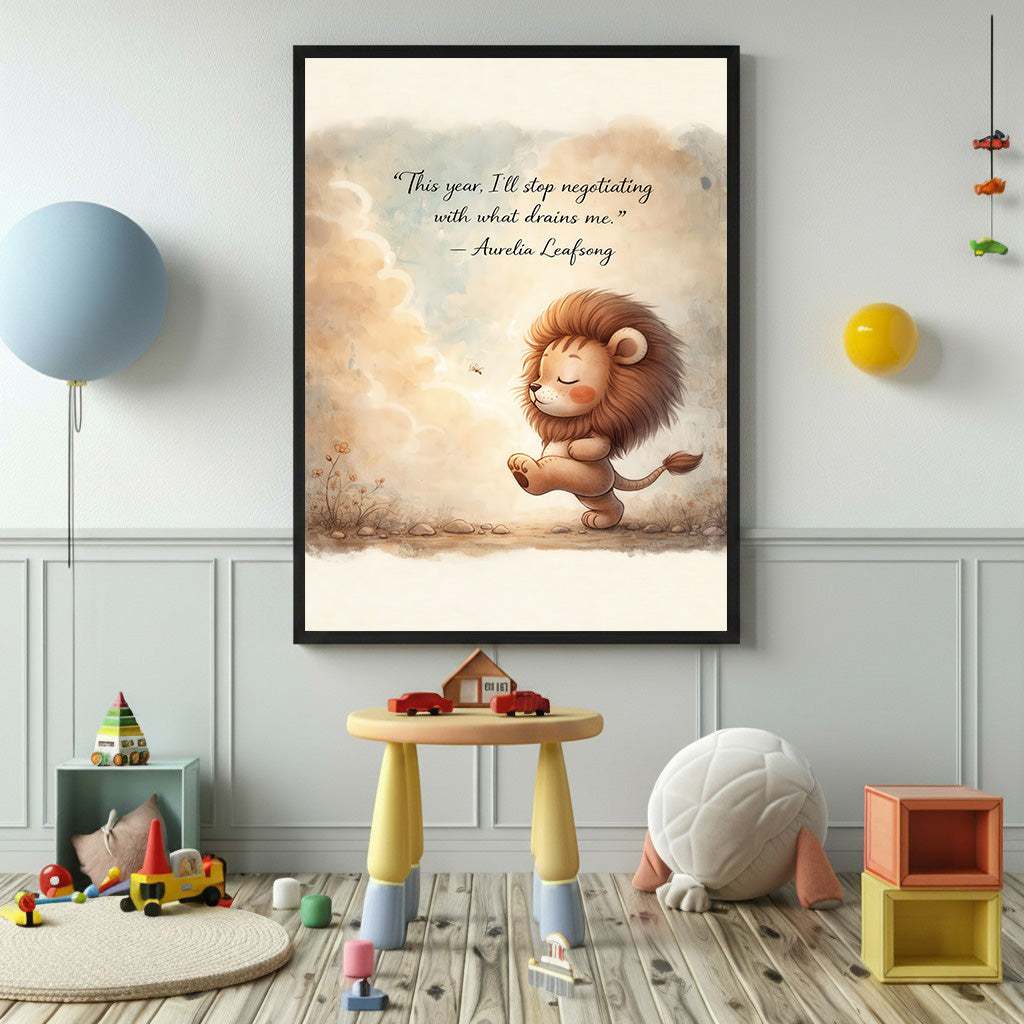 This Year I'll Stop Negotiating Lion Canvas