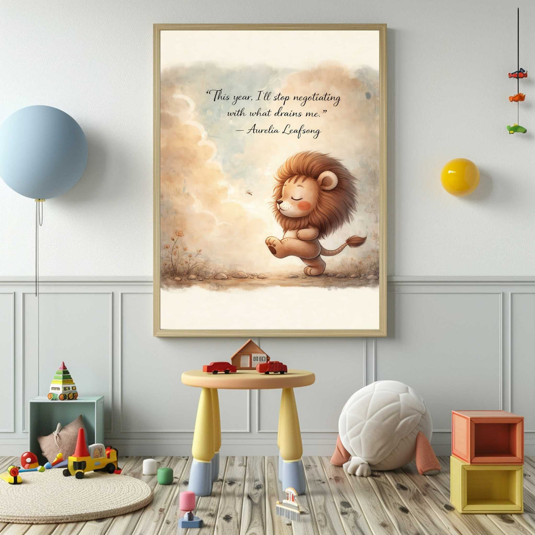 This Year I'll Stop Negotiating Lion Canvas