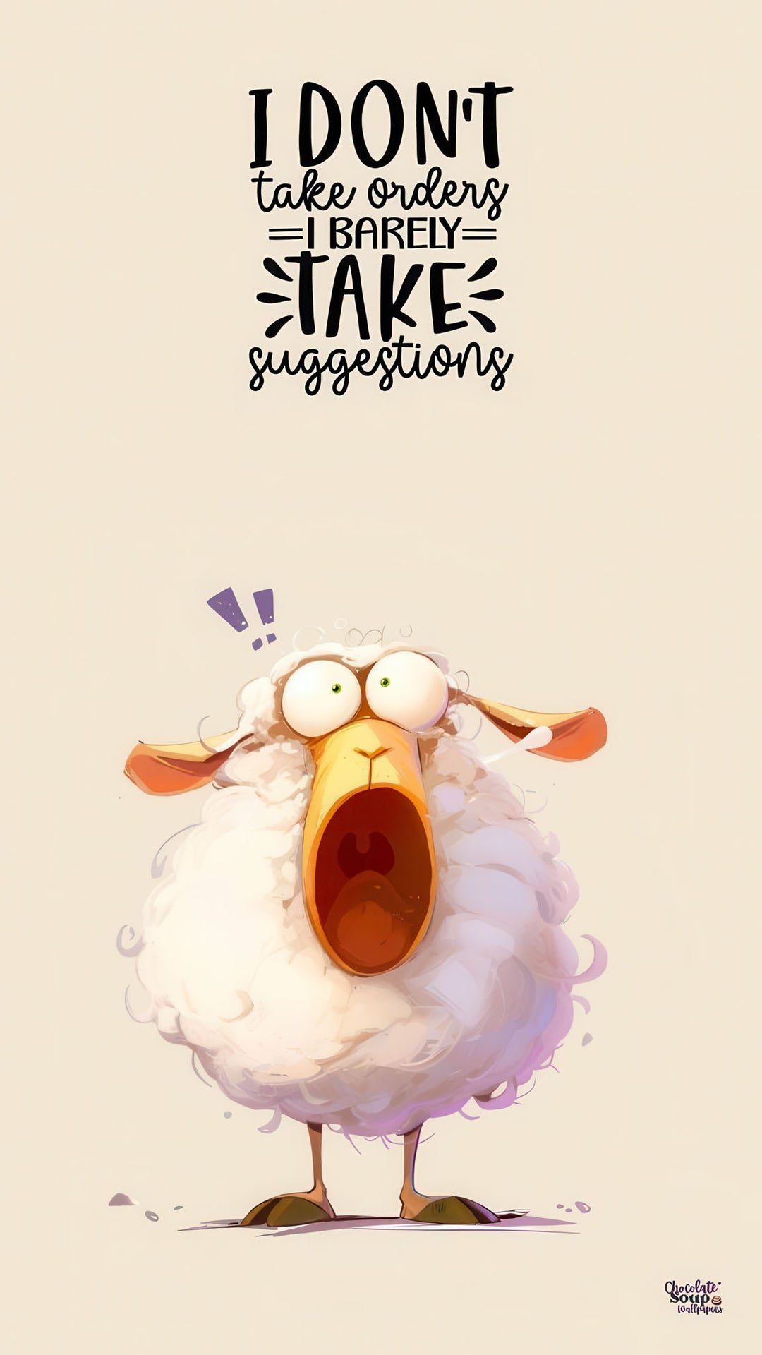 I Don't Take Orders sheep canvas wall art with humorous quote for home or office decor