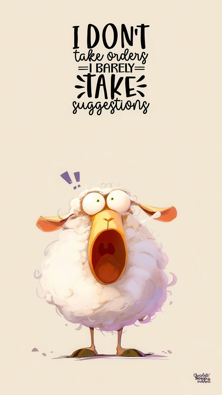 I Don't Take Orders sheep canvas wall art with humorous quote for home or office decor