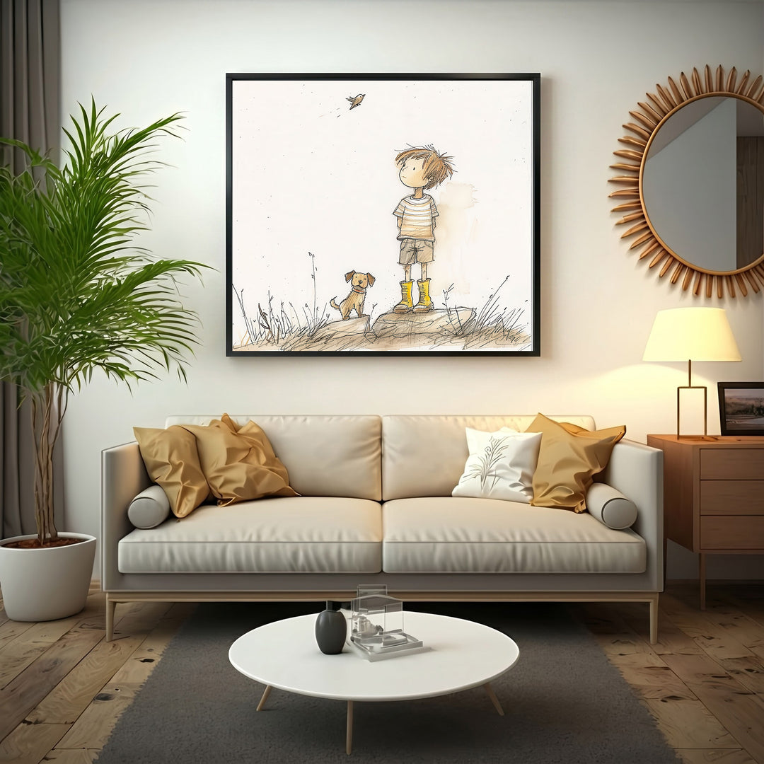 Child & Puppy Adventure Canvas