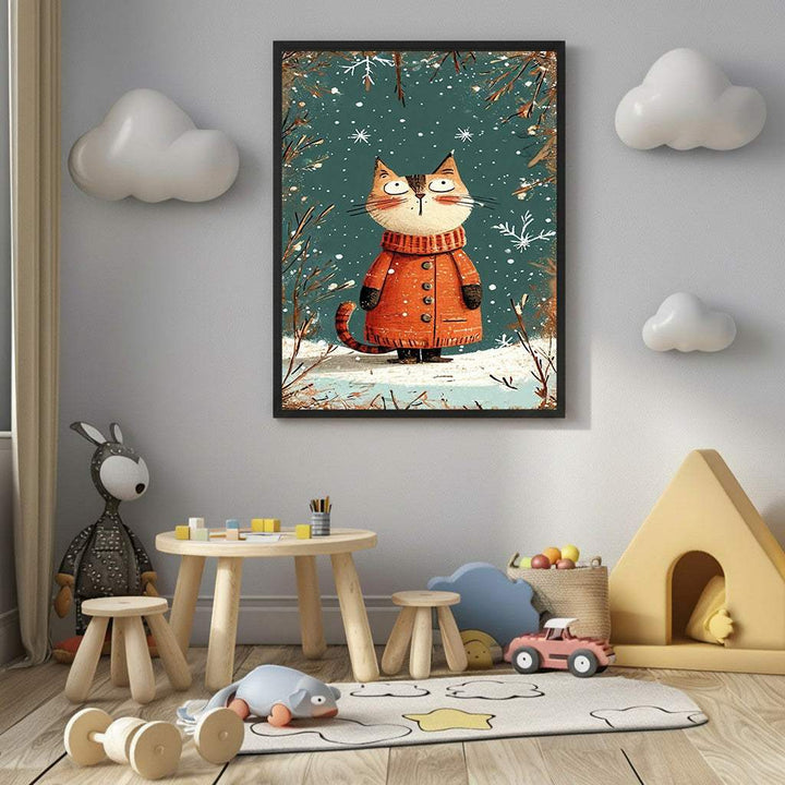 Winter Cat Canvas Art