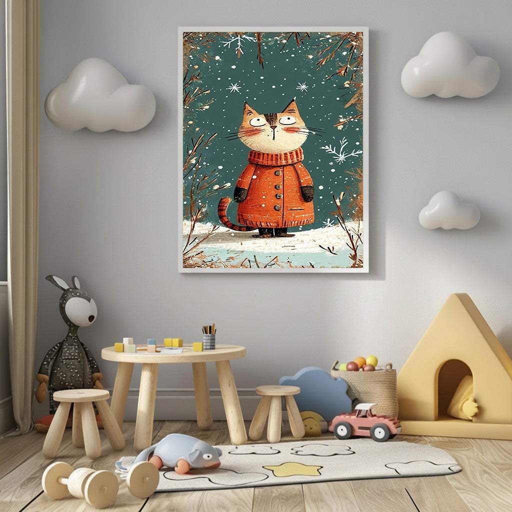 Winter Cat Canvas Art