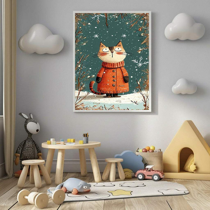 Winter Cat Canvas Art