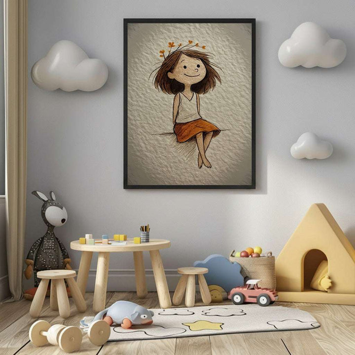 Gentle Girl Illustration Canvas