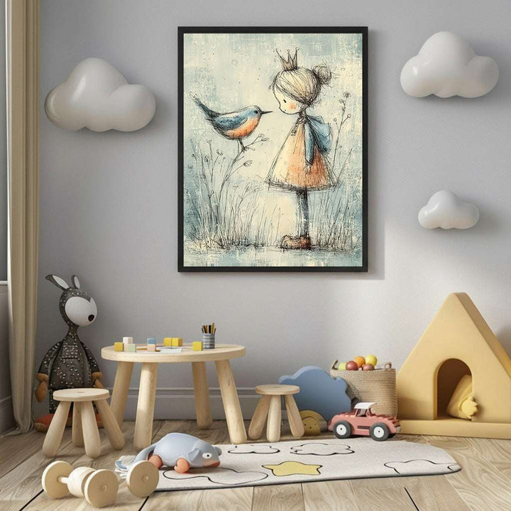 Little Princess & Bird Canvas