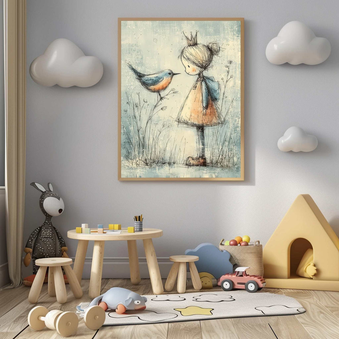 Little Princess & Bird Canvas