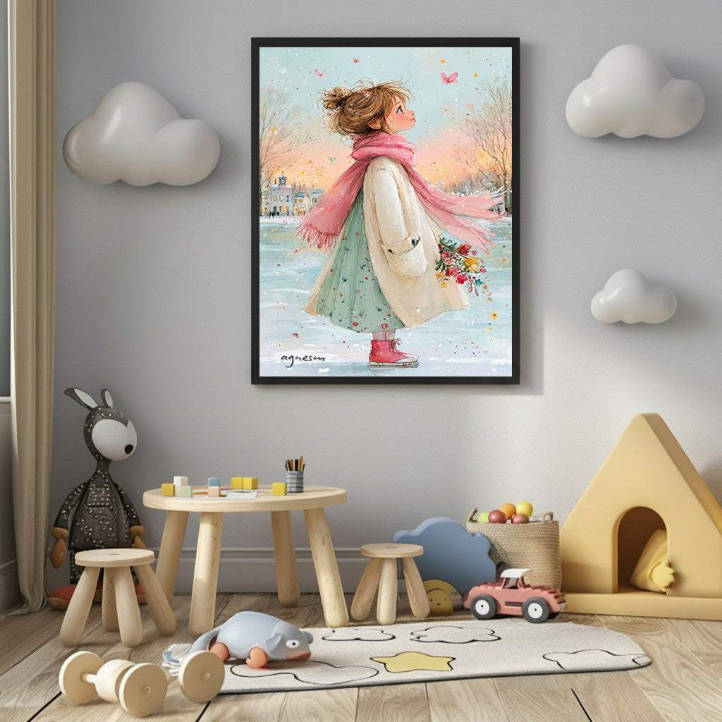 Dreamy Winter Girl Canvas Art