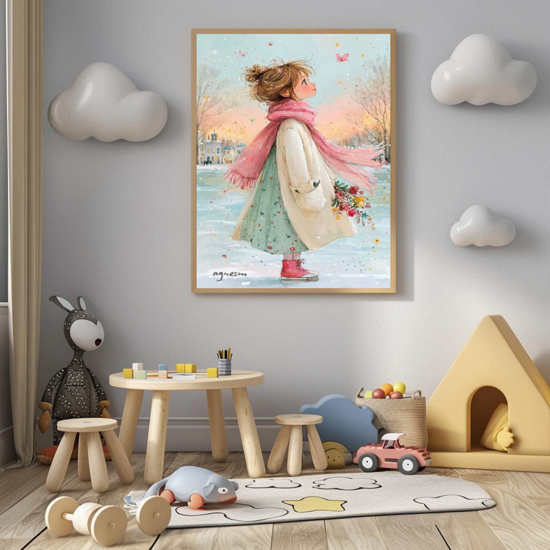 Dreamy Winter Girl Canvas Art