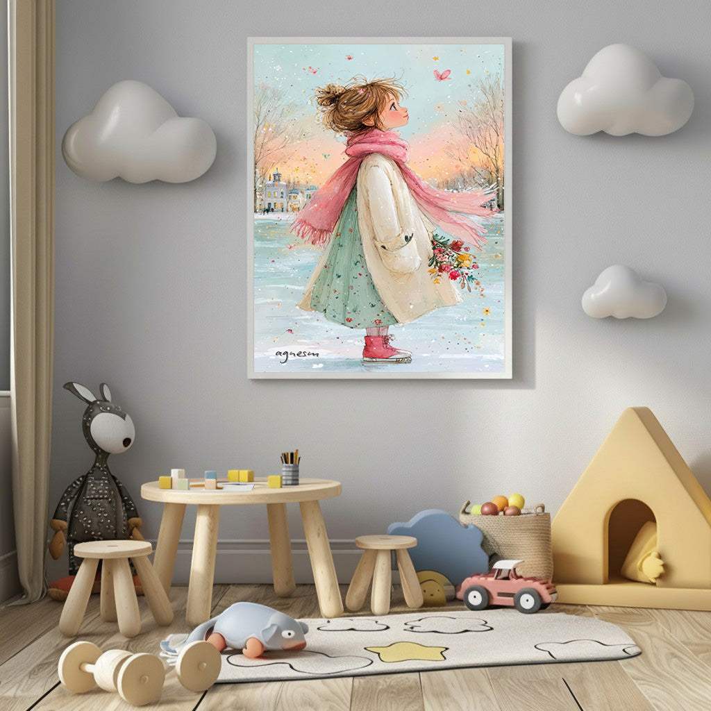 Dreamy Winter Girl Canvas Art