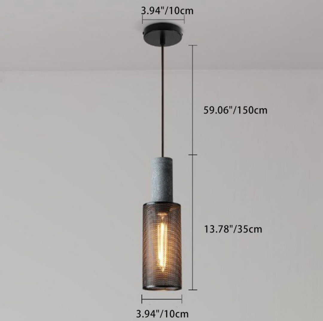 Industrial Concrete and Metal Pendant Light