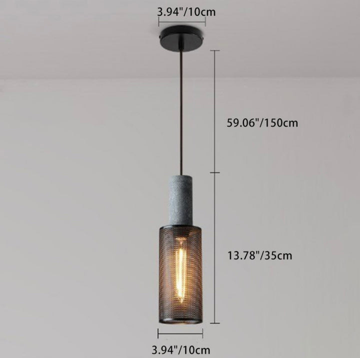 Industrial Concrete and Metal Pendant Light