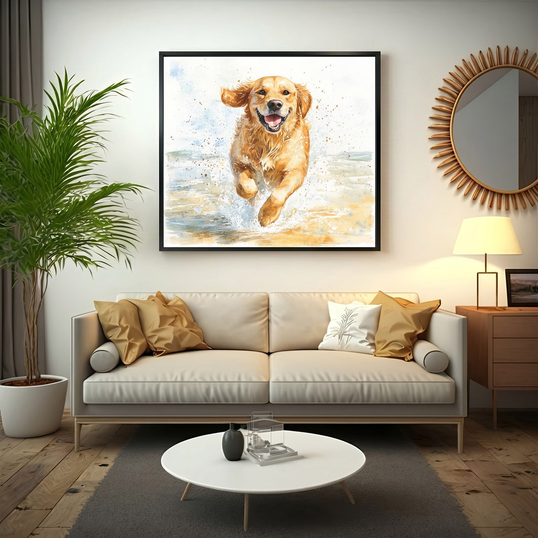 Happy Dog Beach Canvas