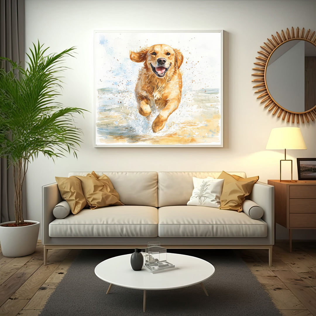 Happy Dog Beach Canvas
