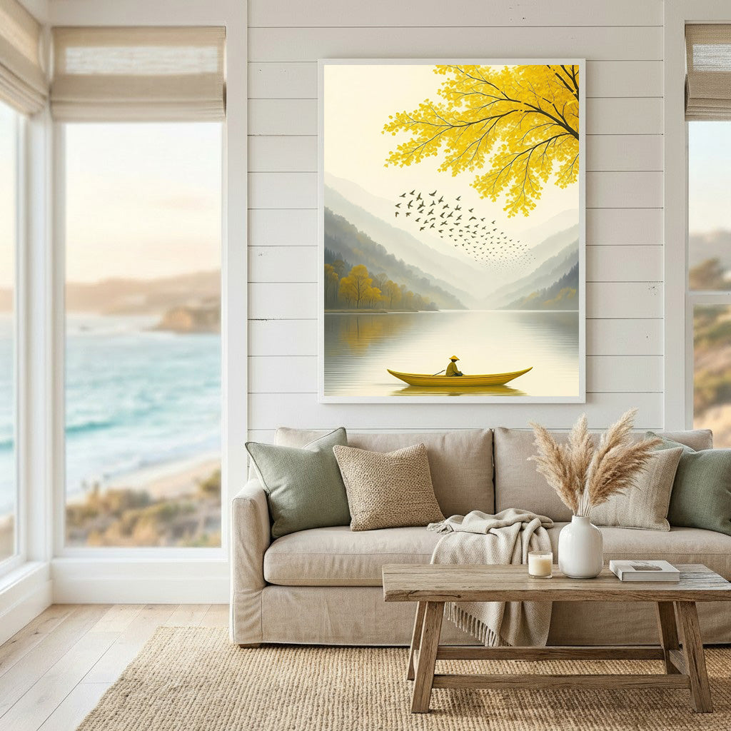 Peaceful Lake Boat Canvas