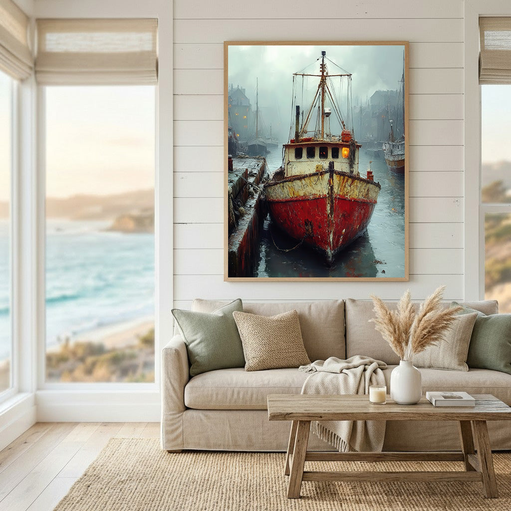 Harbor Fishing Boat Canvas