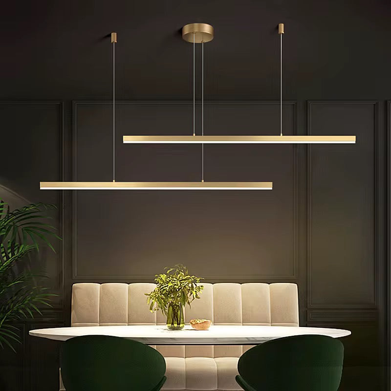 Minimalist Gold Linear Chandelier