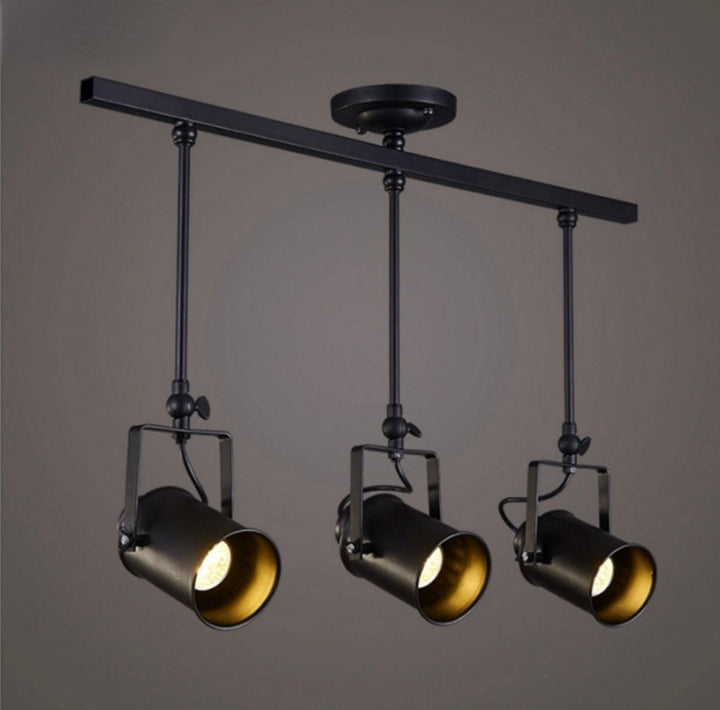 Industrial Track Lighting with Adjustable Spotlights