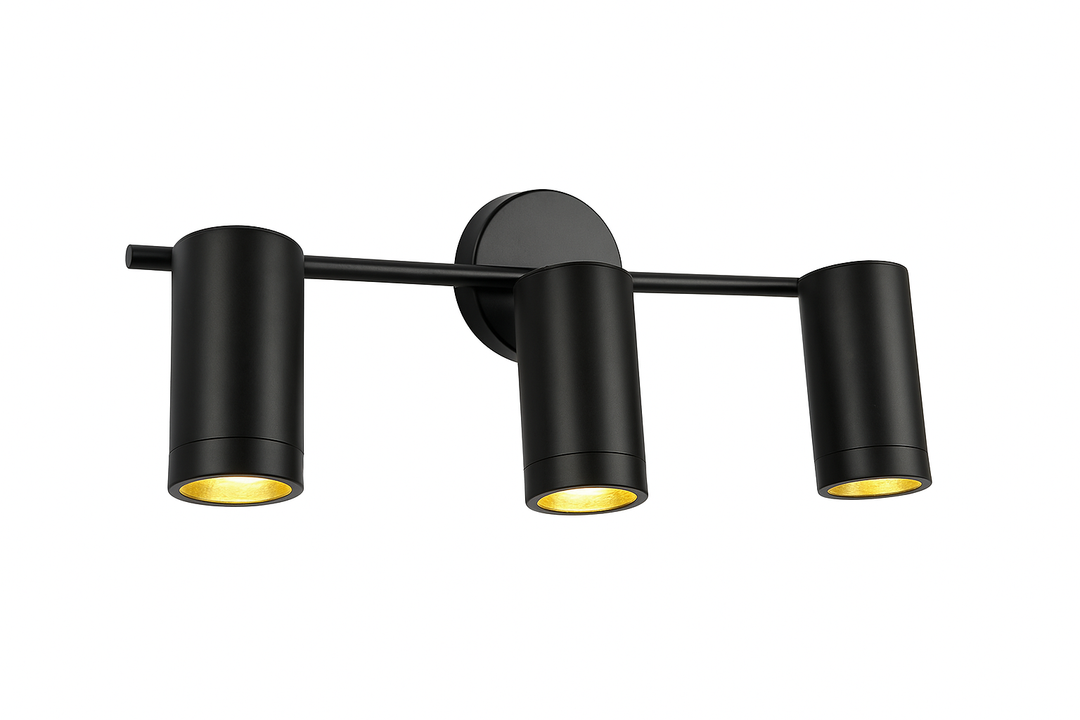 Modern Black Triple & Double Wall Spotlight