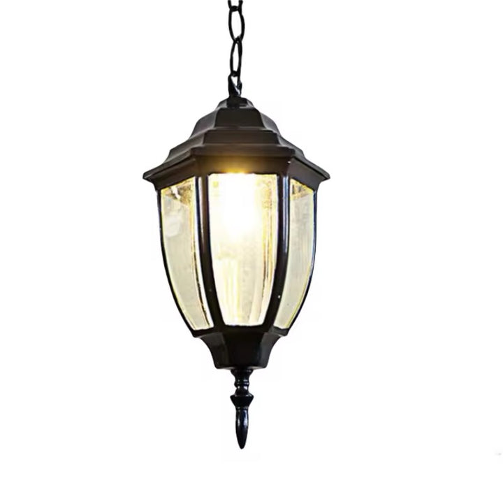 Traditional Outdoor Hanging Lantern in Black Finish