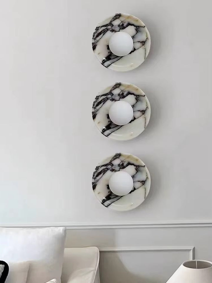 Marbled Round Wall Light
