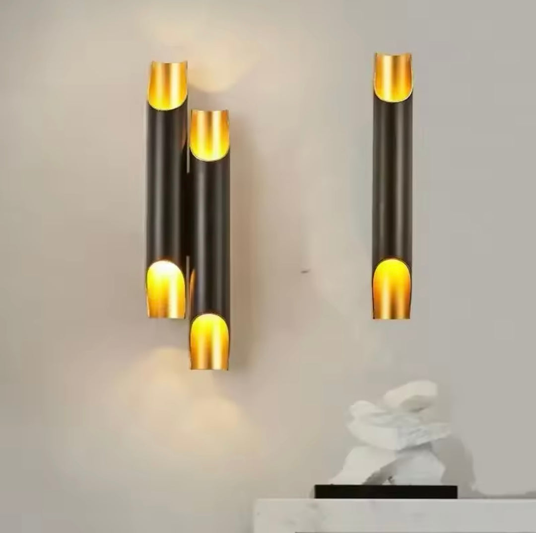 Modern Wall Sconce with Gold Accents