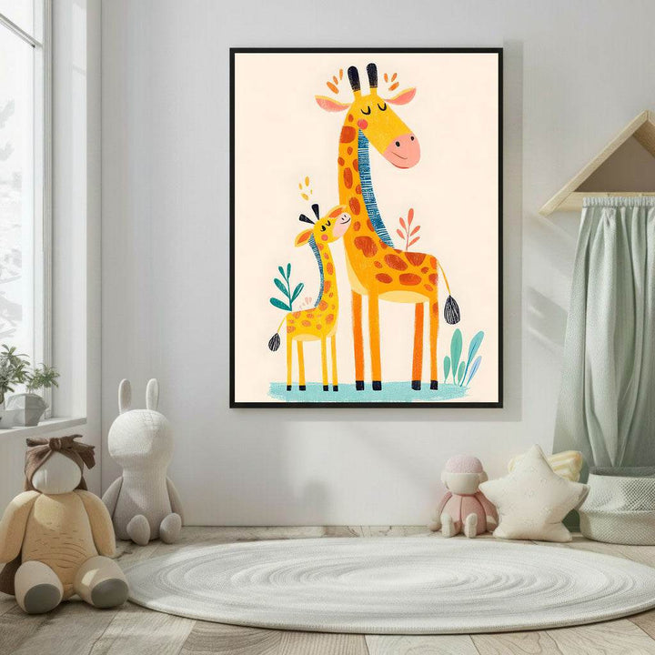 Giraffe Mother and Baby Canvas