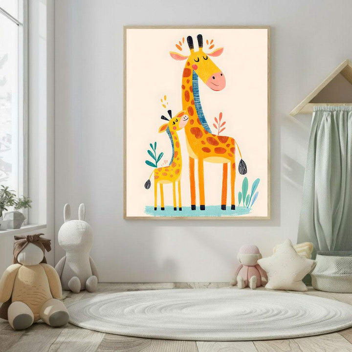 Giraffe Mother and Baby Canvas