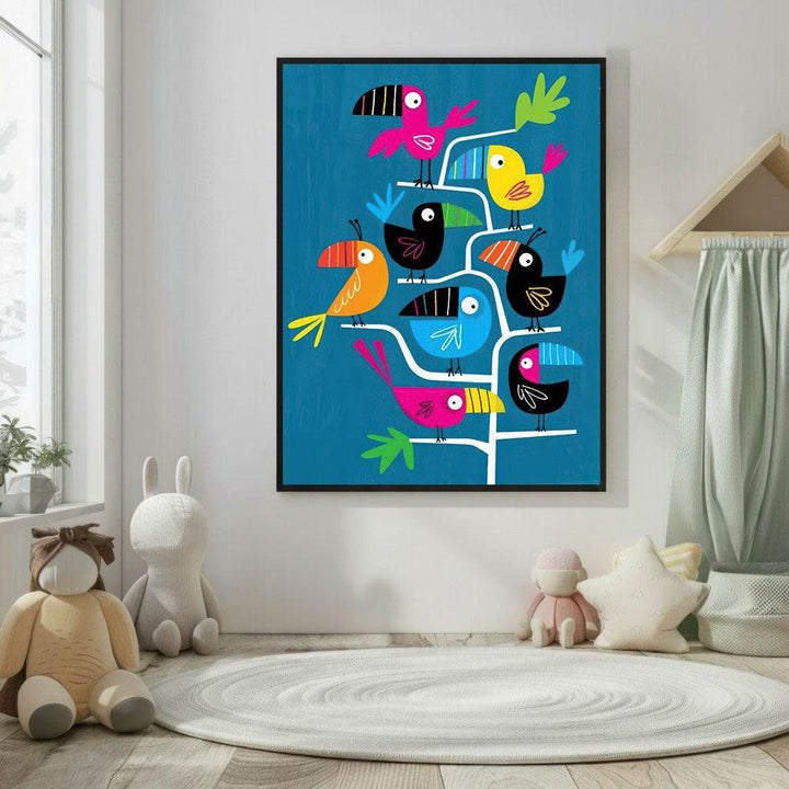 Colorful Toucan Birds Kids Canvas