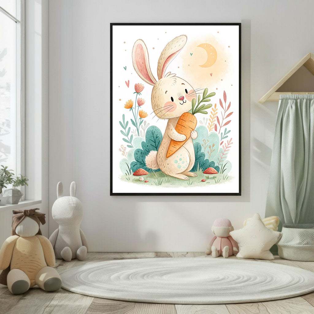 Cute Bunny Nursery Wall Canvas