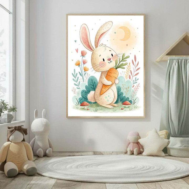 Cute Bunny Nursery Wall Canvas