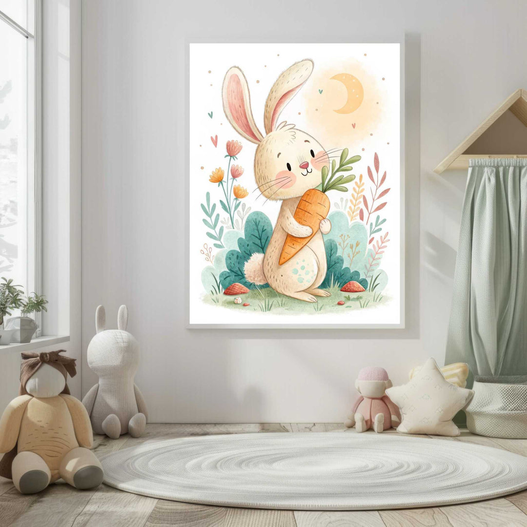 Cute Bunny Nursery Wall Canvas