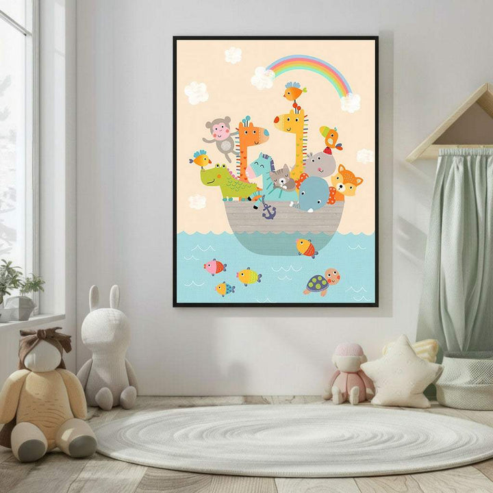 Noah's Ark Animal Kids Canvas