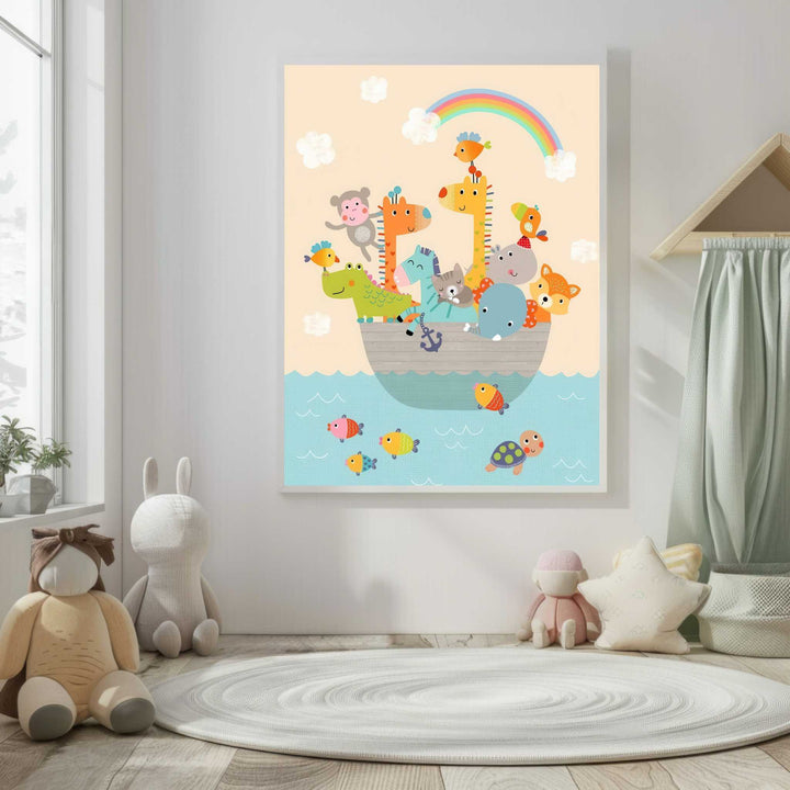 Noah's Ark Animal Kids Canvas