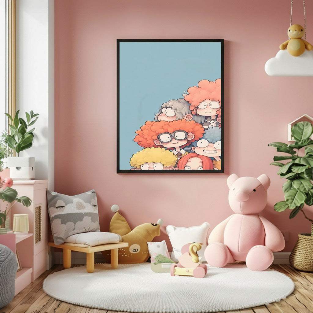 Cute Friends Peekaboo Canvas