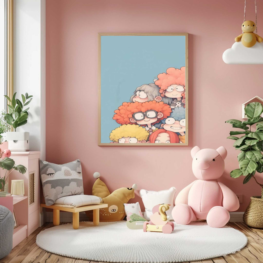 Cute Friends Peekaboo Canvas