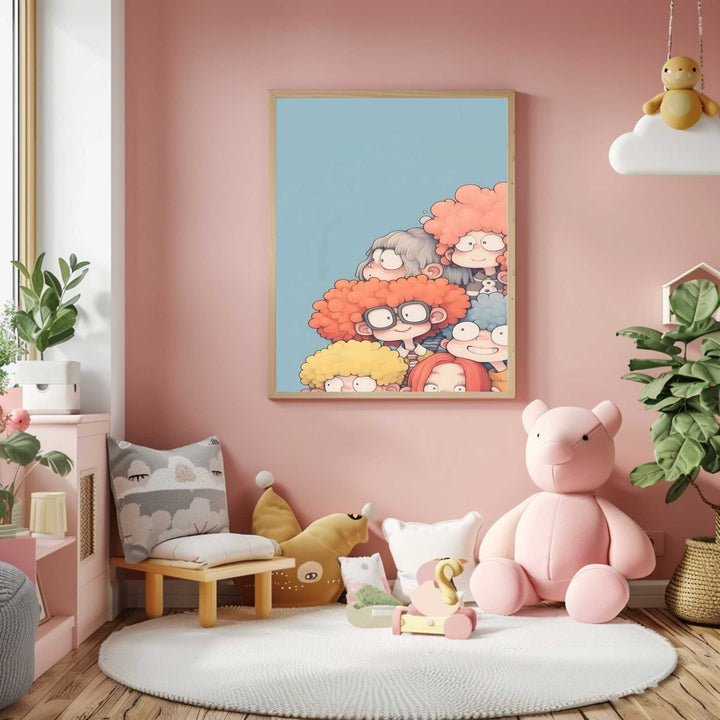 Cute Friends Peekaboo Canvas