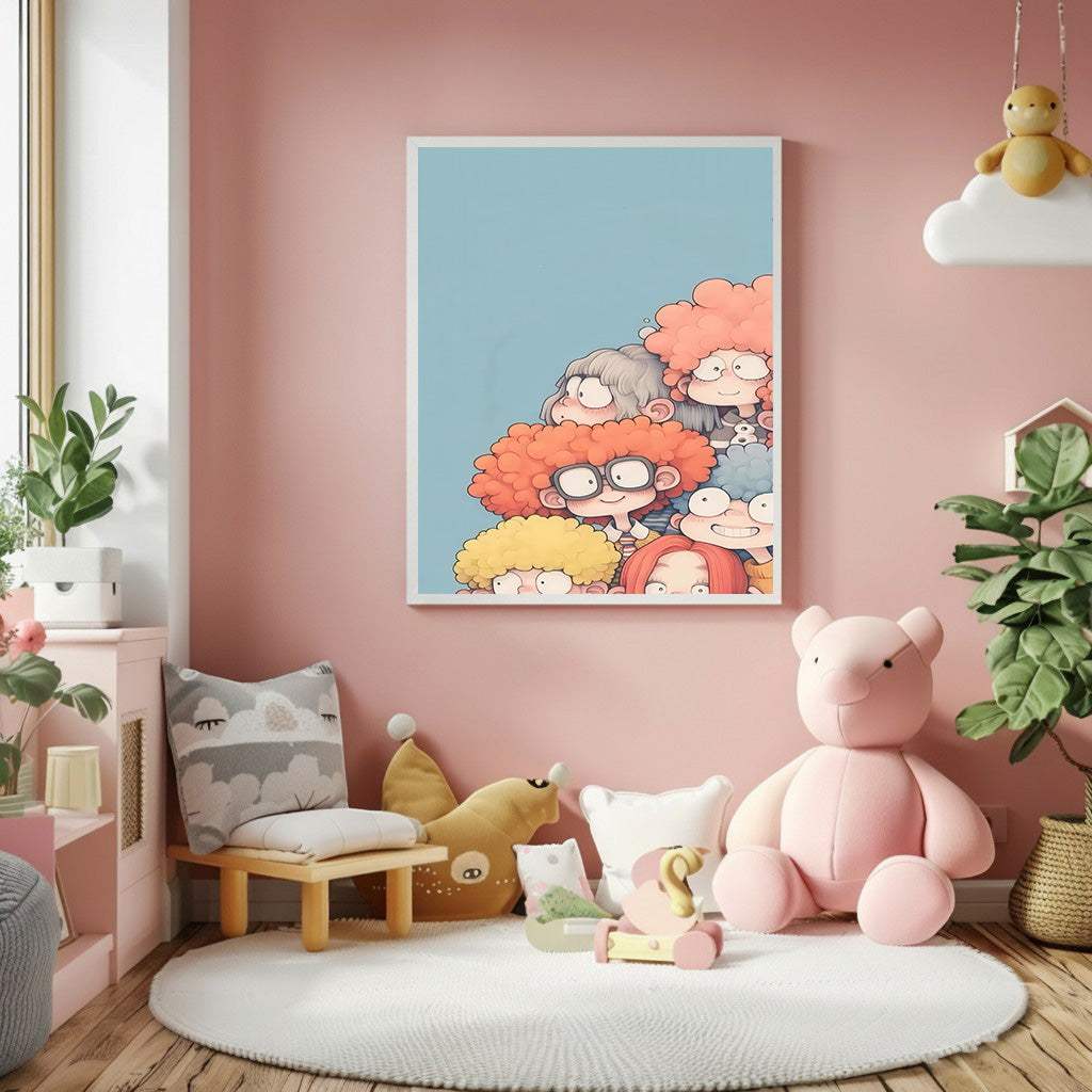 Cute Friends Peekaboo Canvas